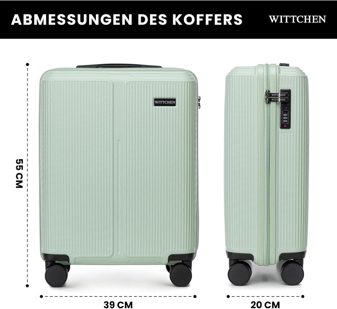 WITTCHEN Stripes Line Kofferset 3-teilig | ABS-Hartschalenkoffer, 4 Rollen 360° | Koffer Set Handgep