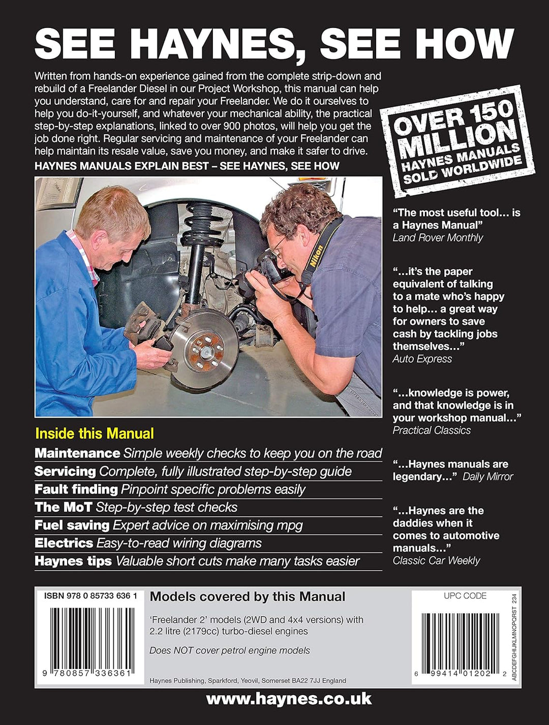Land Rover Freelander (Nov 06 to 14) (56 to 64 reg) Diesel: step-by-step maintenance and repair, Tas