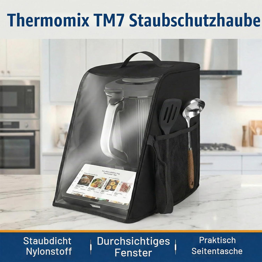 Abdeckhaube für Thermomix TM7, Wasserdichte und staubdichte Schutzhülle mit transparentem Sichtfenst