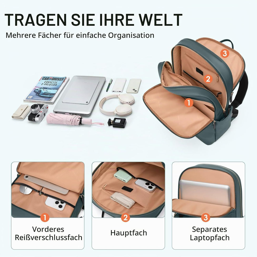 GOLF SUPAGS Laptop Rucksack für Damen Casual Daypack für Arbeit Reisen College Schulrucksack Handtas