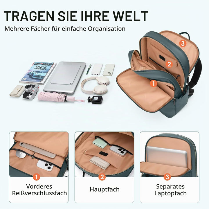 GOLF SUPAGS Laptop Rucksack für Damen Casual Daypack für Arbeit Reisen College Schulrucksack Handtas