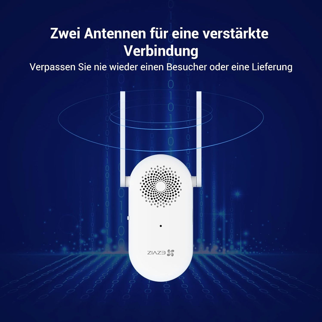 EZVIZ CP3 Pro Akku Video-Türklingel mit Chime CH1, Kabellose Klingel mit Kamera, Personenerkennung,