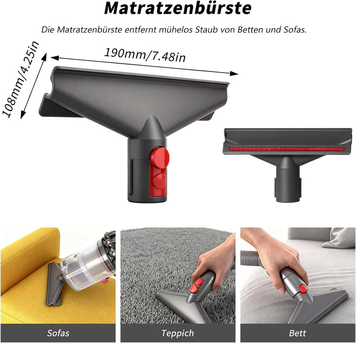 6 Stück Aufsatz für Dyson Staubsauger V7 V8 V10 SV10 V11 SV11 und V15, Bürste Ersatzteile für Dyson
