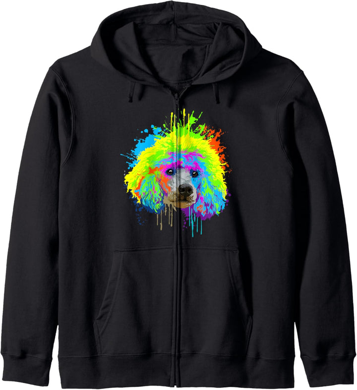 Splash Art Pudel Hundehalter Geschenkidee Hunde Kapuzenjacke