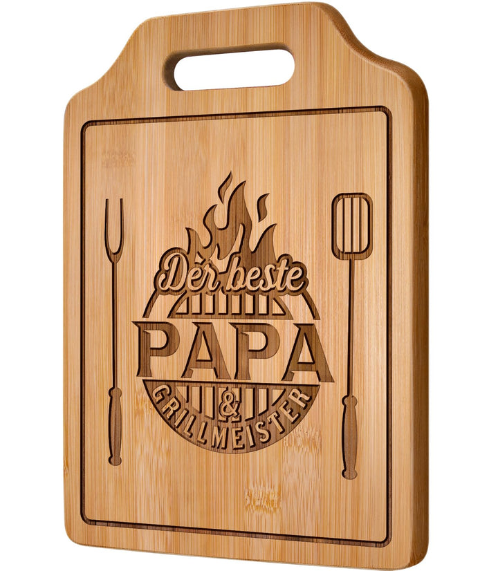 Giftasy Geschenke für Papa - Graviertes Bambus Schneidebrett mit Spruch, Bester Papa Geschenke, Gebu