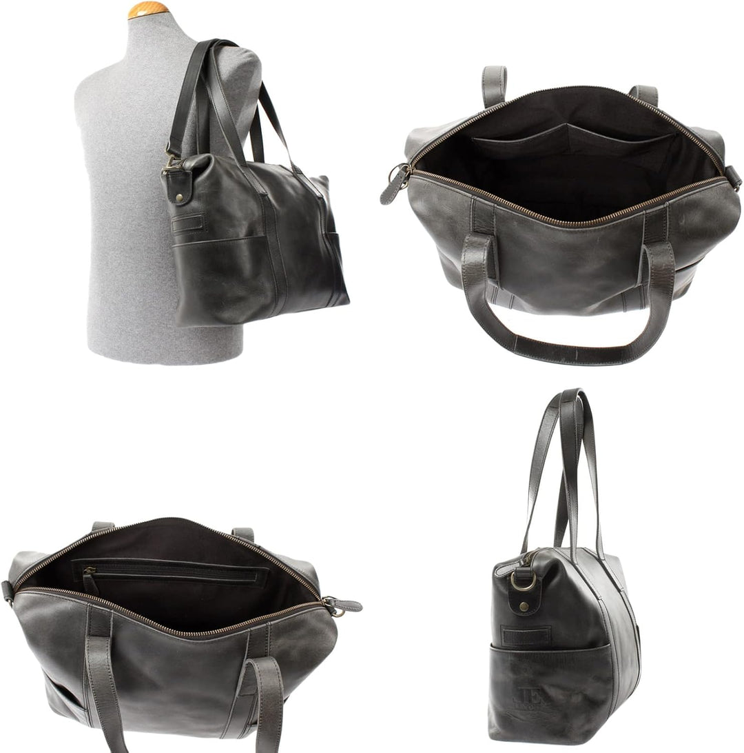 LECONI Shopper Vintage-Look Damen Henkeltasche Schultertasche Echt-Leder Natur Damentasche Ledertasc