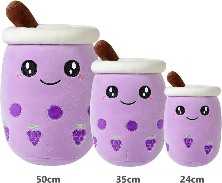 shownicer Plüschtier Stofftier Boba Tea 50cm, Kuscheltier Plüschkissen Spielzeug Bubble Tea, Geschen