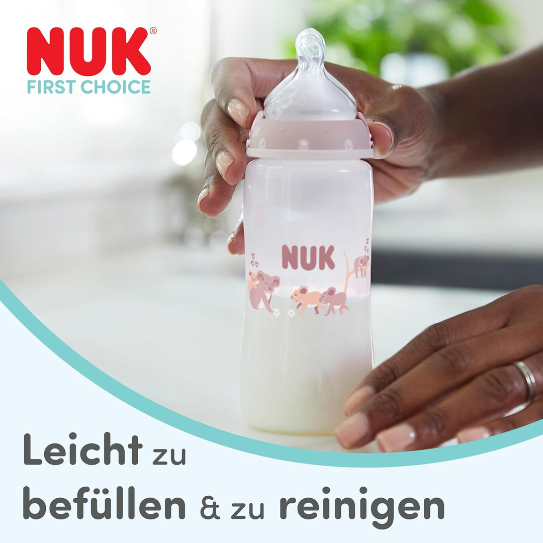 NUK First Choice Perfect Start Babyflaschen-Set | 0–6 Monate | 4 x Anti-Kolik-Trinkflaschen (150 ml,