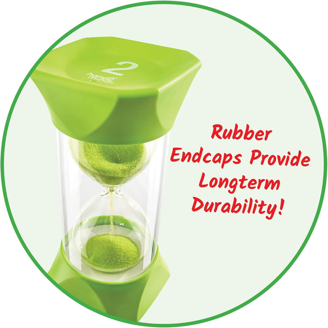Learning Resources Jumbo-Sanduhr, 2-Minuten-Sanduhr mit gummierten weichen Endkappen, für ruhige Pau