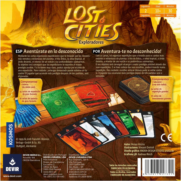 Devir-Lost Cities: Explorer (Ed. In Castellano und Por, Mehrfarbig (1), Farbe/Modell Sortiert