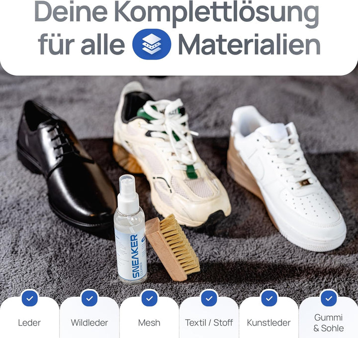 PRAXS® Sneaker Reiniger Set – Schuhreiniger & Sneaker Cleaner für Wildleder, Nubuk, Suede & Stoff –