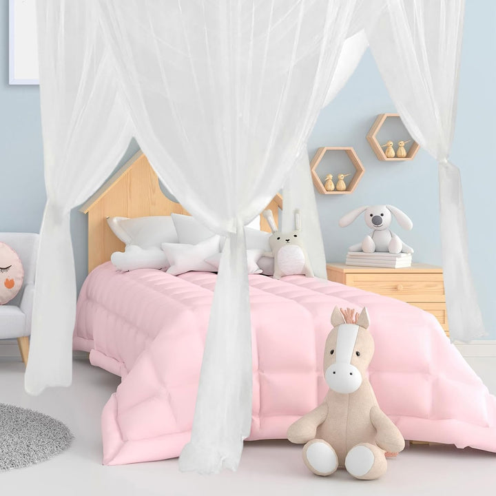 Baoblaze 4 Eckpfosten Himmelbett Vorhang, Moskitonetz Doppelbett und Einzelbett, Mückenschutz Moskit