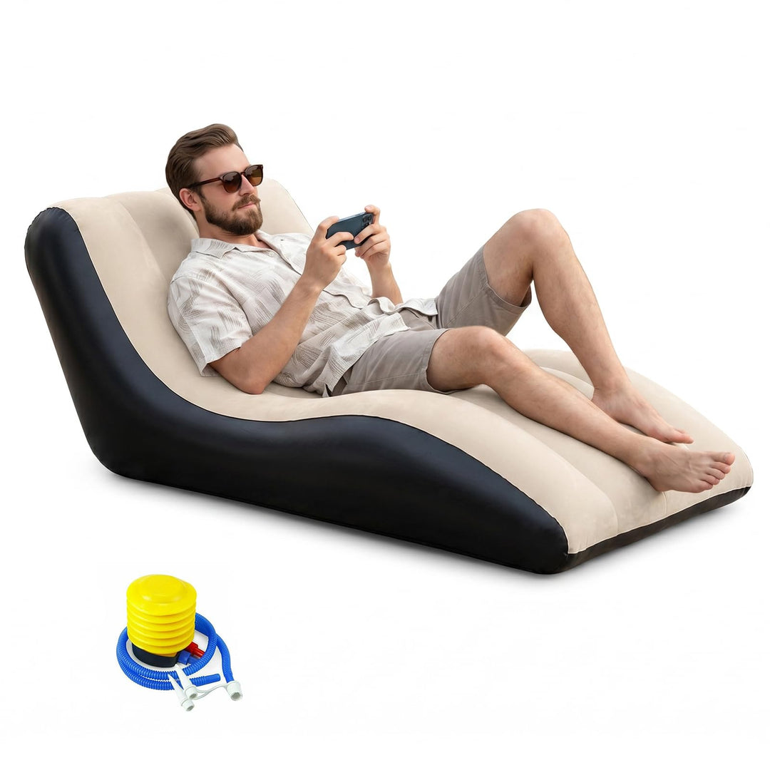 Yuragim Aufblasbares Sofa, Aufblasbarer Sessel, Aufblasbar Liegestuhl mit Luftpumpe, Wasserdichtes A