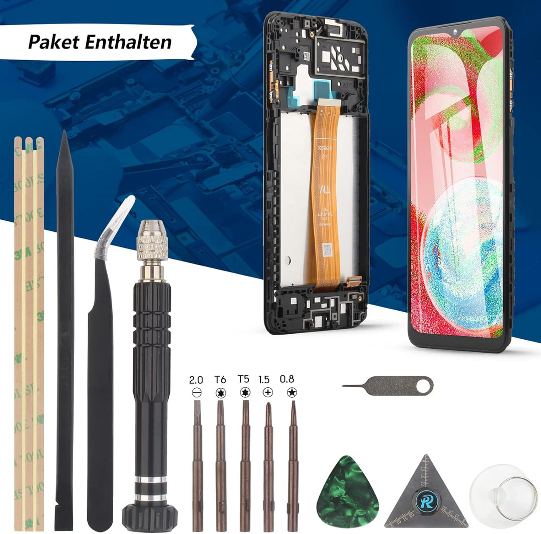 RongZy Display für Samsung Galaxy A04S 2022 SM-A047F LCD Bildschirmersatz Digitizer Touchscreen Mont