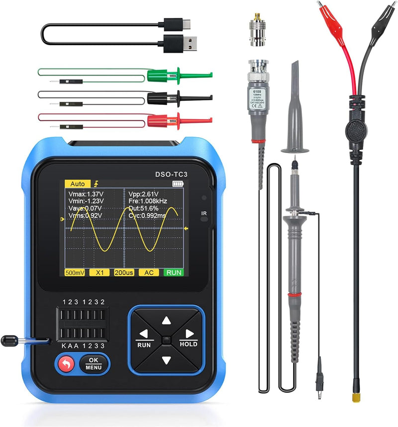 Jadeshay Oszilloskop, DSO-TC3 3-in-1 tragbares digitales Handoszilloskop, Transistortester und Signa