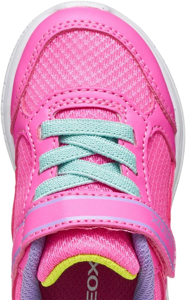 Geox Baby-Mädchen B Sprintye Girl Sneaker 21 EU Fluo Fuchsia Dk Lila, 21 EU Fluo Fuchsia Dk Lila