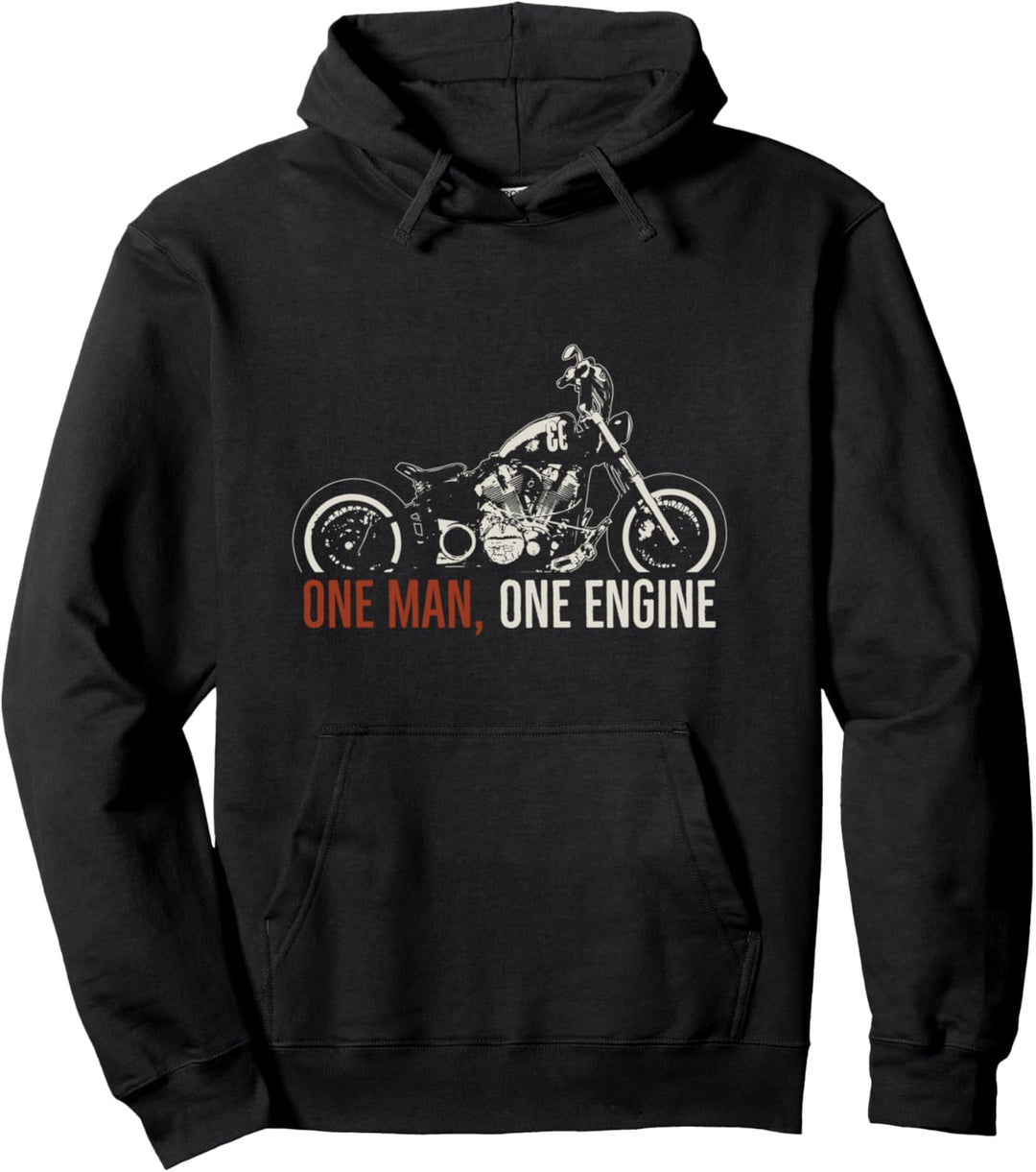 Biker Bobber Motorrad One Man One Engine Pullover Hoodie