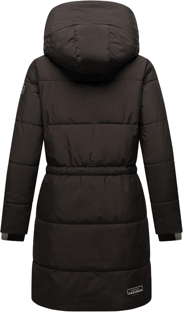 Navahoo Damen Wintermantel kurzer Steppmantel mit Kapuze Zuckertatze XIV XS-XXL XS Schwarz, XS Schwa
