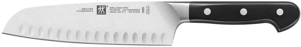ZWILLING Pro Santokumesser, 18 cm, Klinge mit Kullen, Rostfreier Spezialstahl, Razor-Edge-Veredlung,