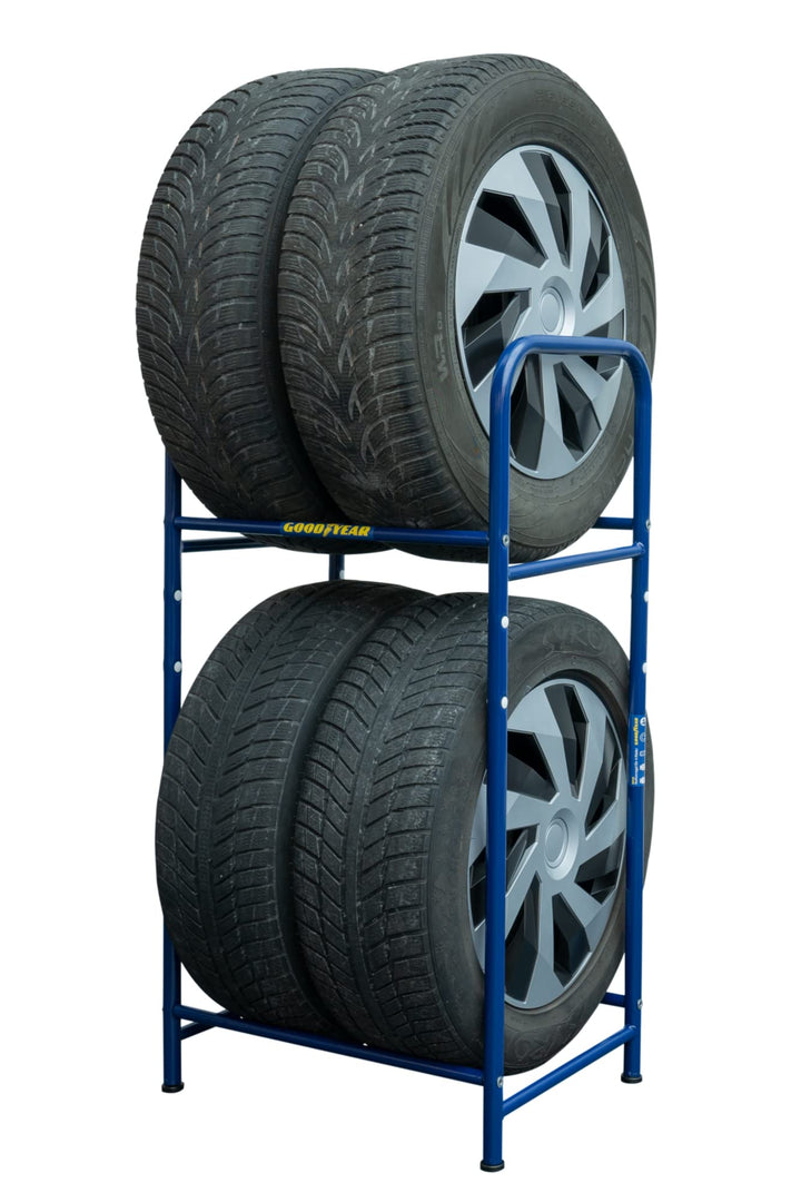 Goodyear Reifenregal für 4 Reifen, platzsparende Aufbewahrung, höhenverstellbar, 2 Ebenen, Tragkraft