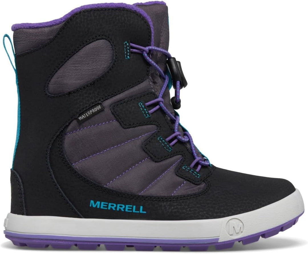 Merrell Unisex Kinder Snow Bank 4.0 WTRPF Schneestiefel 32 EU Black Purple Turq, 32 EU Black Purple