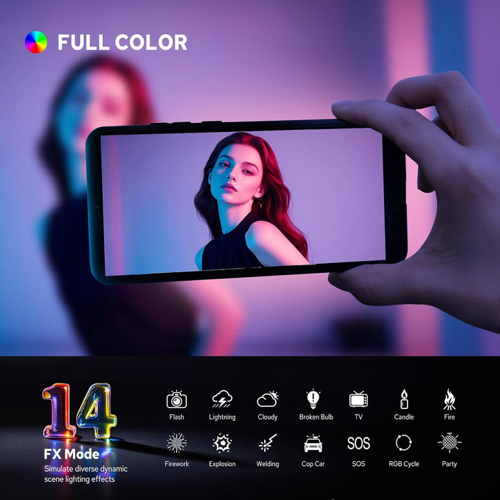 Godox MA5R magnetisches RGB-Videolicht mit 14-FX-Lichteffekten, magnetisches Telefonlicht, dimmbar 1