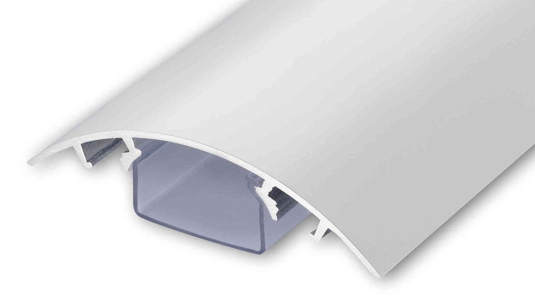 TV Design Aluminium Kabelkanal Weiss matt RAL9003 lackiert in verschiedenen Längen von ALUNOVO (Läng
