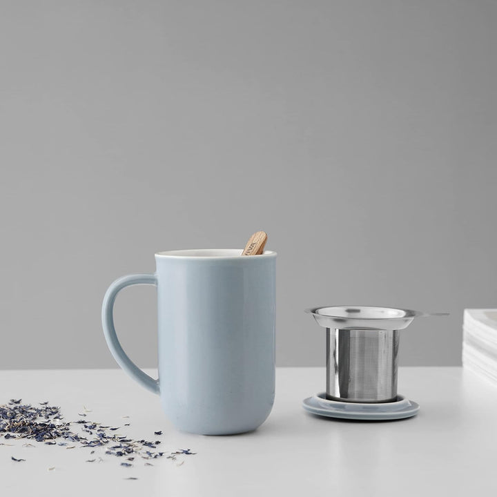 Viva Scandinavia Porzellan Tee Tasse mit Teesieb für lossen Tee, becher mit deckel, Kaffee-Becher mi