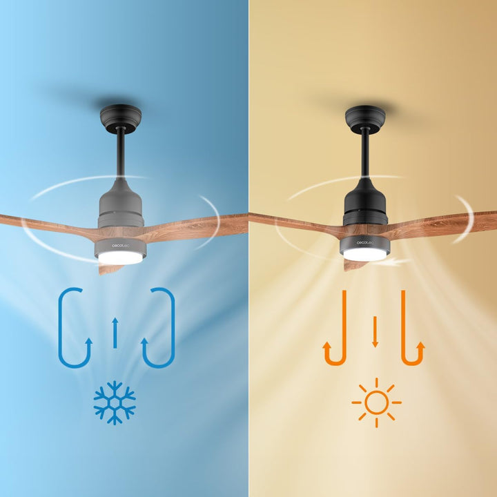 Cecotec Deckenventilator EnergySilence Aero 5230 DarkWood. 40W DC-Motor, 3 Helligkeitsstufen, 3 Hoch