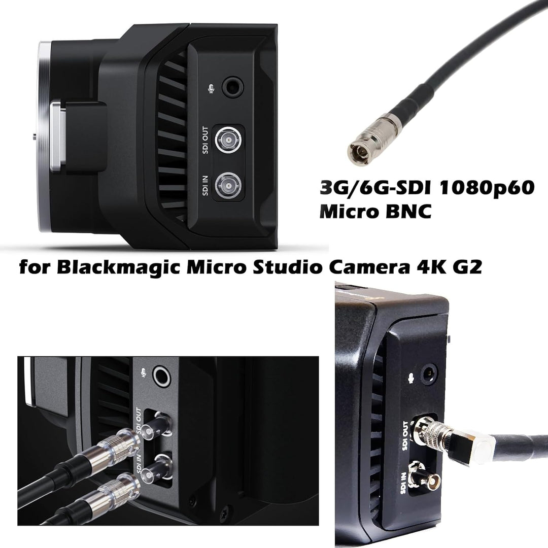 HangTon 3G SDI Video Koaxialkabel 75 Ohm HD Micro BNC auf Standard BNC für DJI Lightbridge 2, Blackm