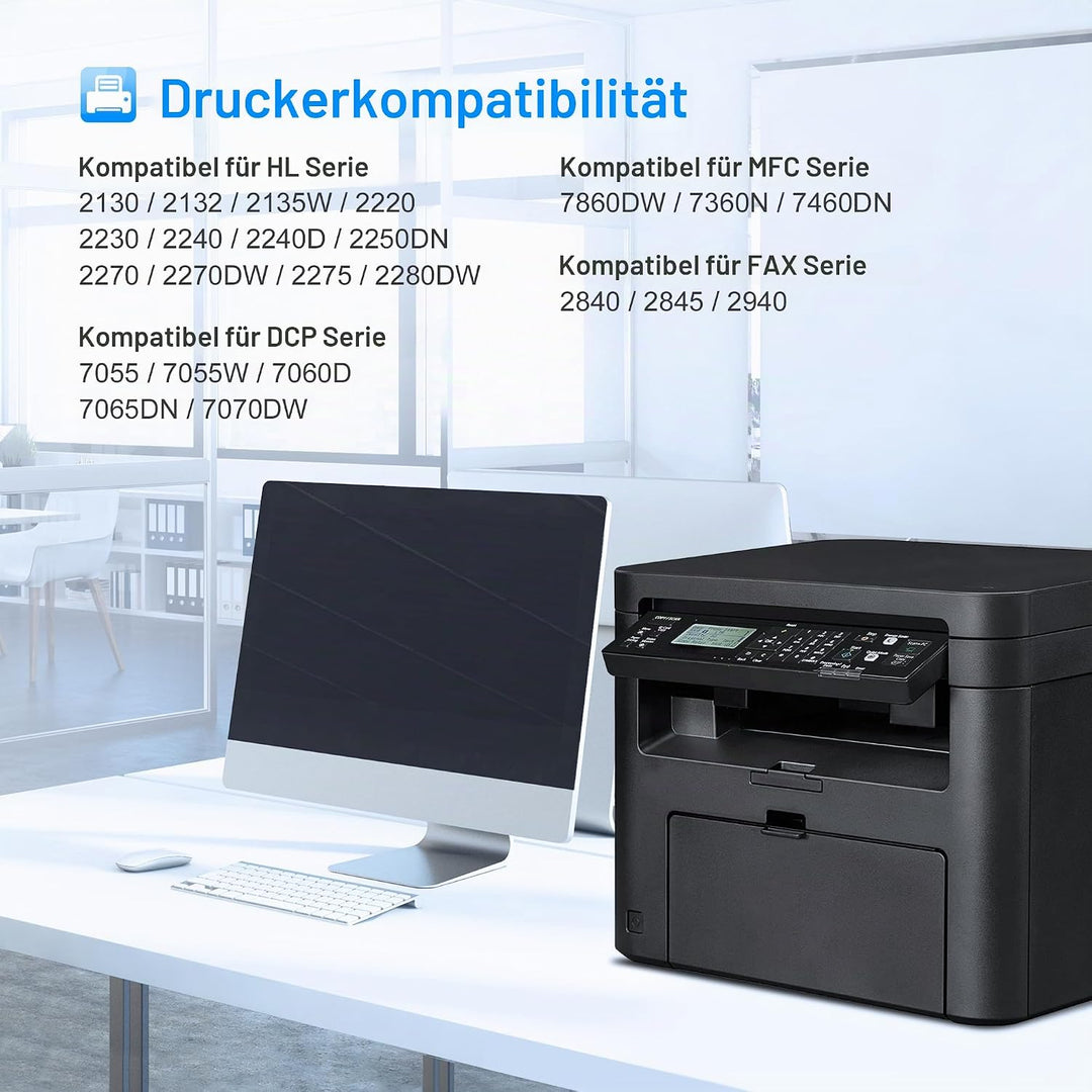 LxTek Toner TN2220 TN 2220 Kompatibel für Brother TN2220 TN-2010 für Brother MFC-7360N MFC-7460DN MF