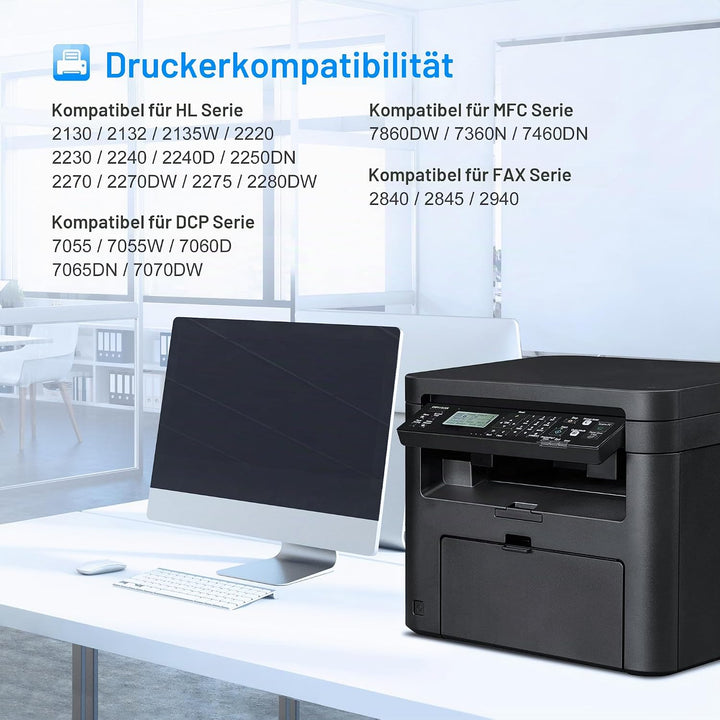 LxTek Toner TN2220 TN 2220 Kompatibel für Brother TN2220 TN-2010 für Brother MFC-7360N MFC-7460DN MF