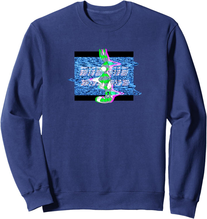 Looney Tunes Bugs Bunny Static Glitch Sweatshirt