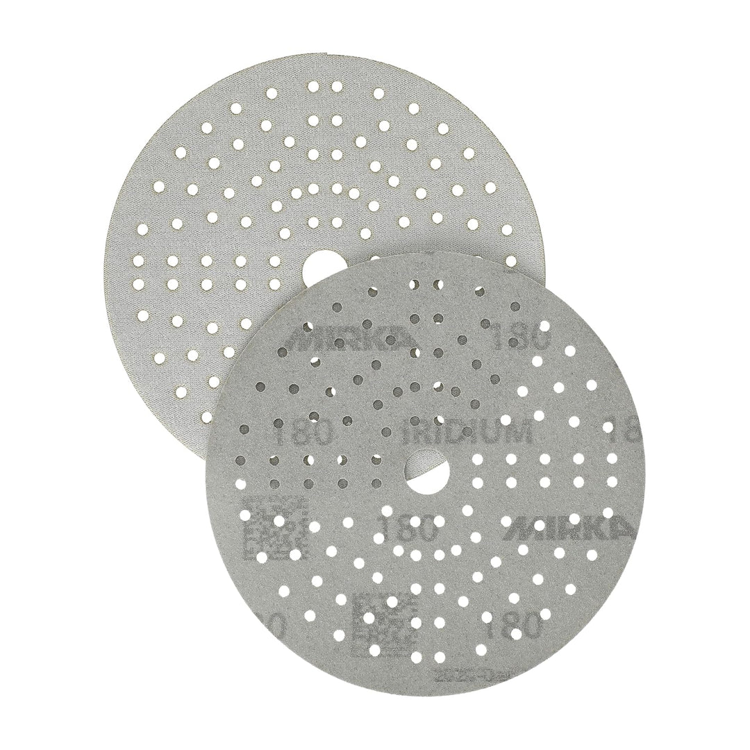 Mirka Iridium Premium-Schleifpapier Ø 150mm Klett 121-Loch, Korn 180, 10 Stk/Zum Schleifen von Lack,