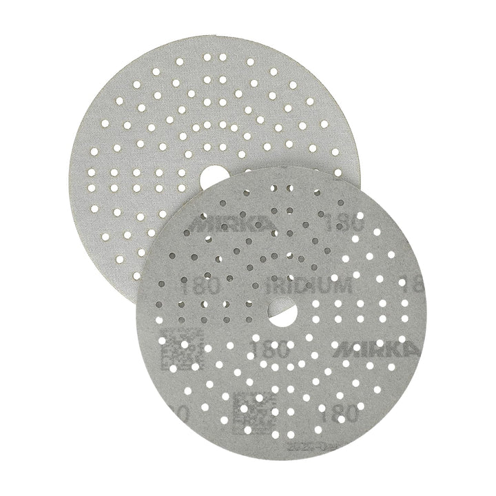 Mirka Iridium Premium-Schleifpapier Ø 150mm Klett 121-Loch, Korn 180, 10 Stk/Zum Schleifen von Lack,