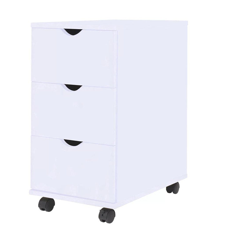 Holzspanplatten Schubladenelement mit Kunststoff-Rollen und 3 Schubladen Sideboard Beistellschrank R