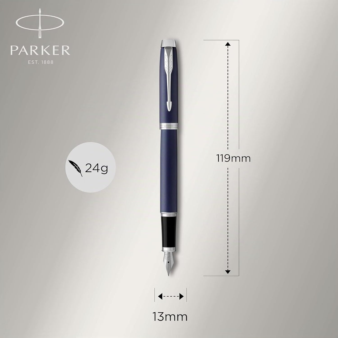Parker IM Füller | Matte Blue | Füllfederhalter mit feiner Feder und blauer Tinte | Geschenkbox