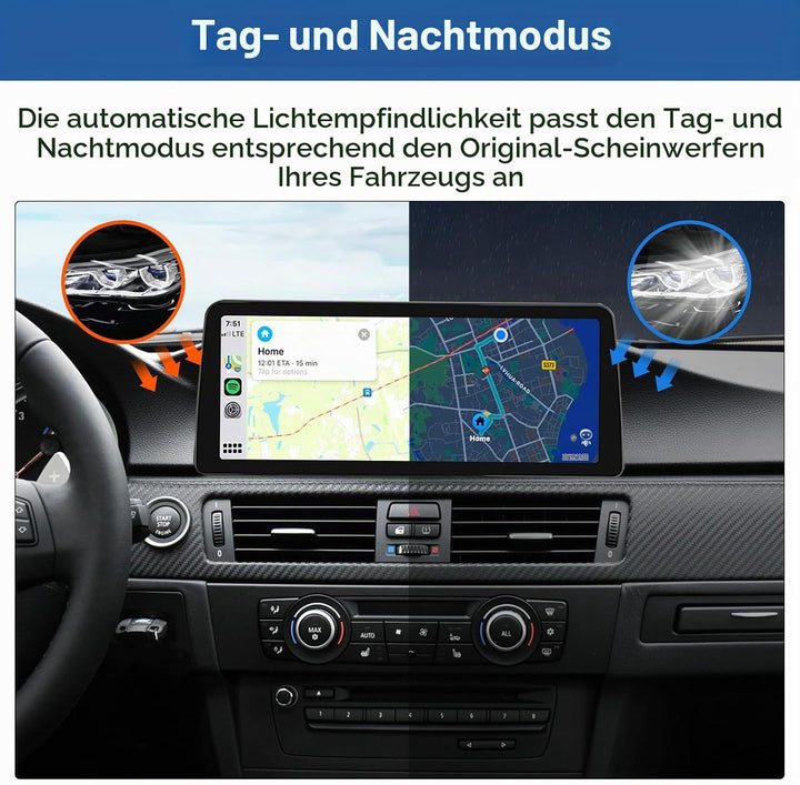 Road Top 12,3 Zoll Ultraschmaler Autoradio Carplay für BMW 3er CIC | für BMW 3er E90/E91/E92/E93 200