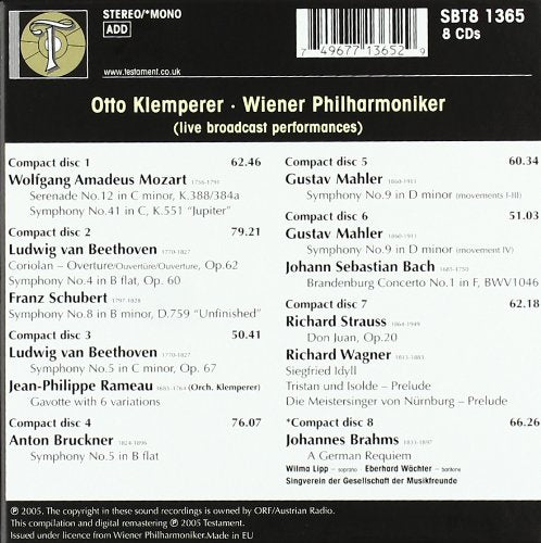 Klemperer Dirigiert die Wiener, Audio-CD