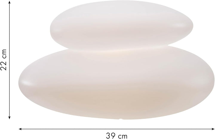 8 seasons design | Shining Stone Lampe E27, Polyethylen Weiss Ø 39 cm LED Ø 39 cm Weiss, LED Ø 39 cm