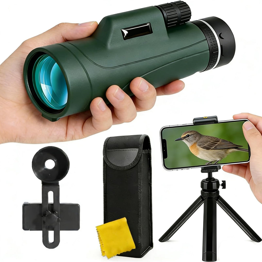 12x50 Zoom fernrohr Erwachsene monocular Telescope originalmit mit Smartphone Halter Stativ,Robuste