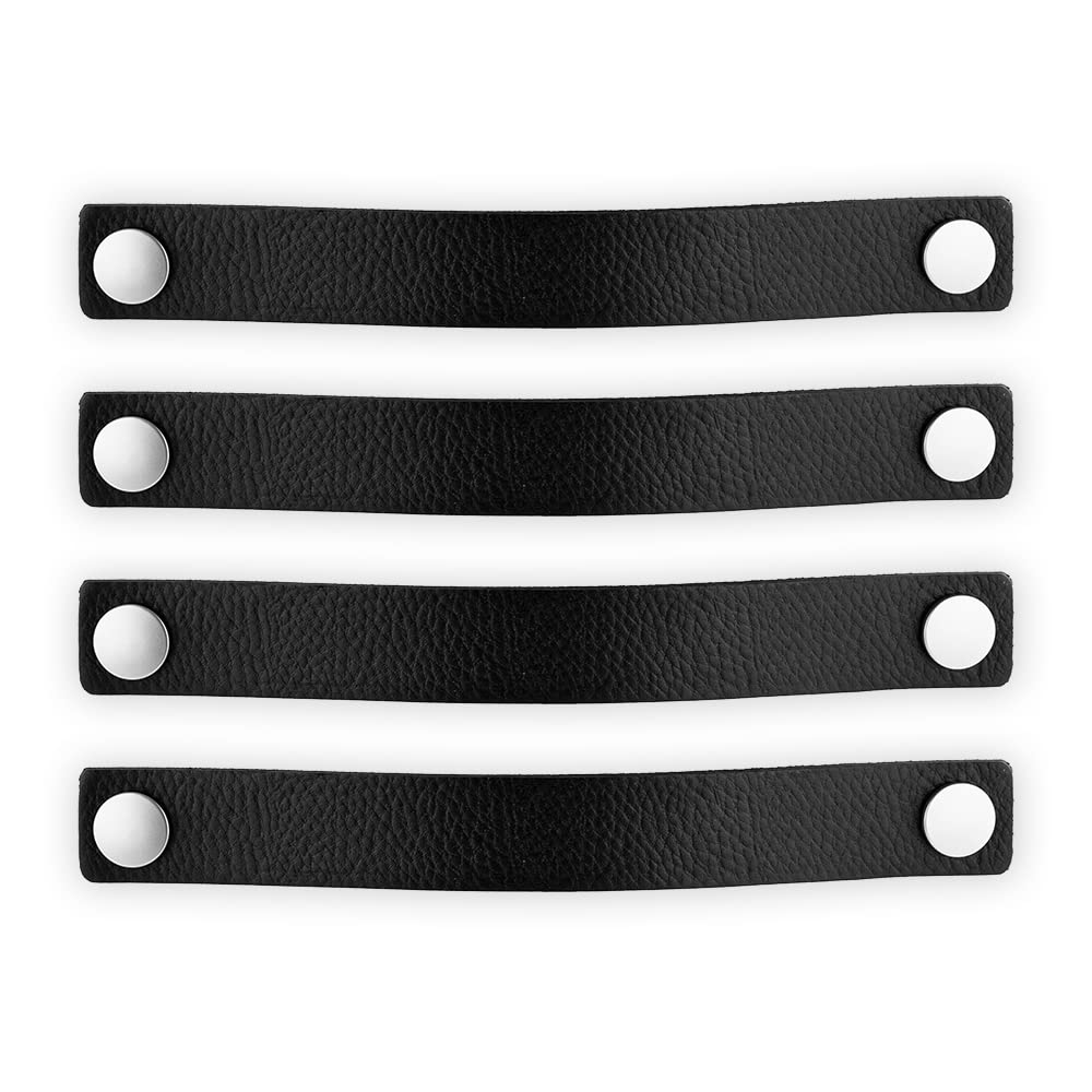 Brute Strength - Ledergriffe für Möbel - Schwarz - 4 Stück - 25 x 3 cm - Schrankgriff, Türgriff für