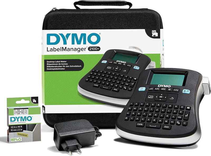 DYMO LabelManager 210D Beschriftungsgerät im Koffer | Etikettiergerät mit QWERTZ Tastatur & grossem