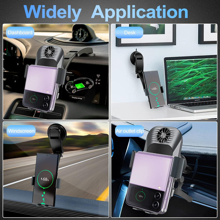 Olycism 15W Qi Fast Wireless Charger Auto Handyhalterung Mit Ladefunktion Automatischer Induktion Ka