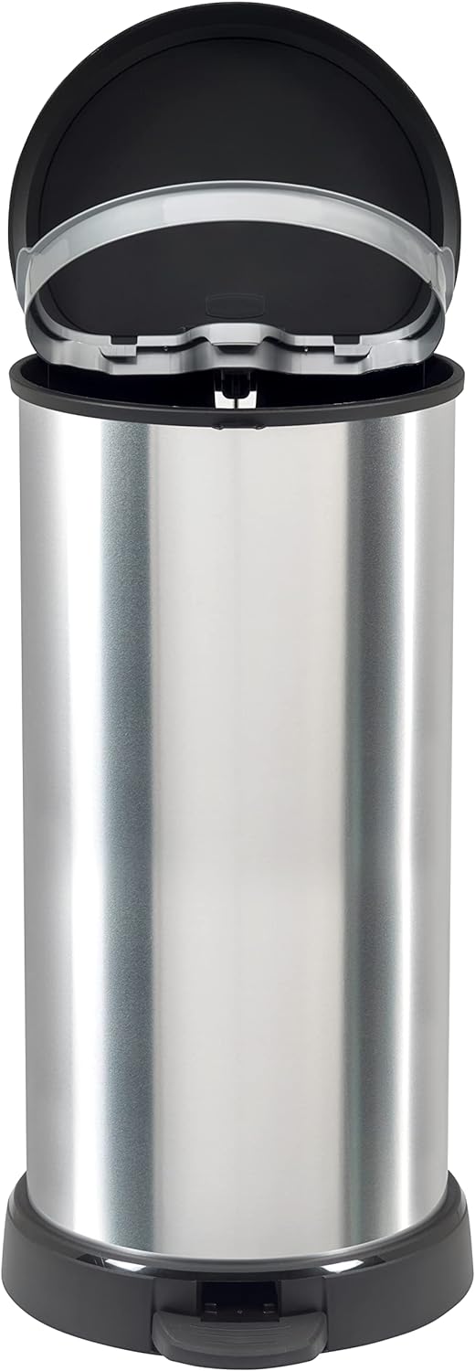 Curver 184106 Treteimer, 40 l, Polypropylen, Metalleffekt, 30 x 34,9 x 69,7 cm