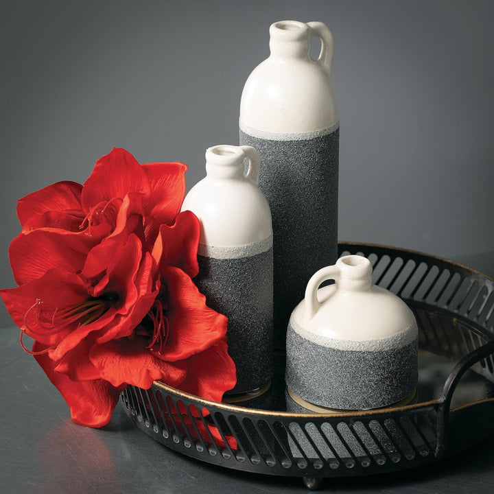 Sullivans Modern Farmhouse CM2945 Keramikkännchen, zweifarbig, Schwarz und Weiss, 3 Stück, 10,2 cm,