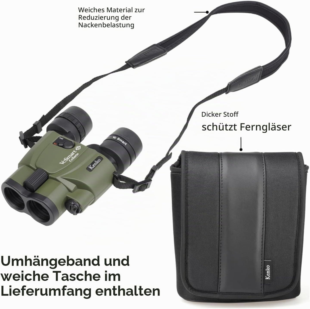 Kenko Bildstabilisierung Fernglas Vc Smart 10x30 Cellarto WP, Dachkantprisma, wasserdicht IPX7, kont