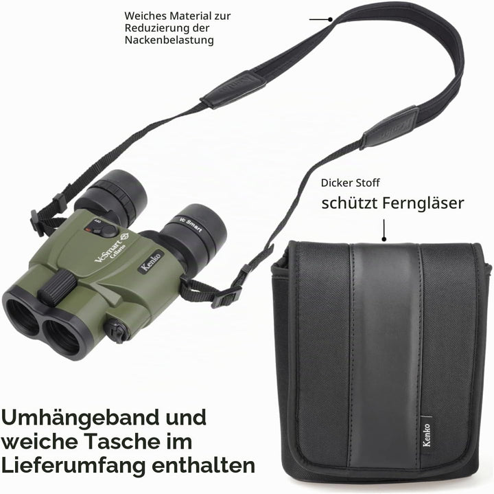 Kenko Bildstabilisierung Fernglas Vc Smart 10x30 Cellarto WP, Dachkantprisma, wasserdicht IPX7, kont