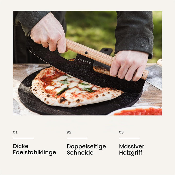 Gozney Pizza-Wippe mit Holzgriff und Edelstahlklinge, 33,5 cm scharfe Klinge, Pizzaofen-Zubehör
