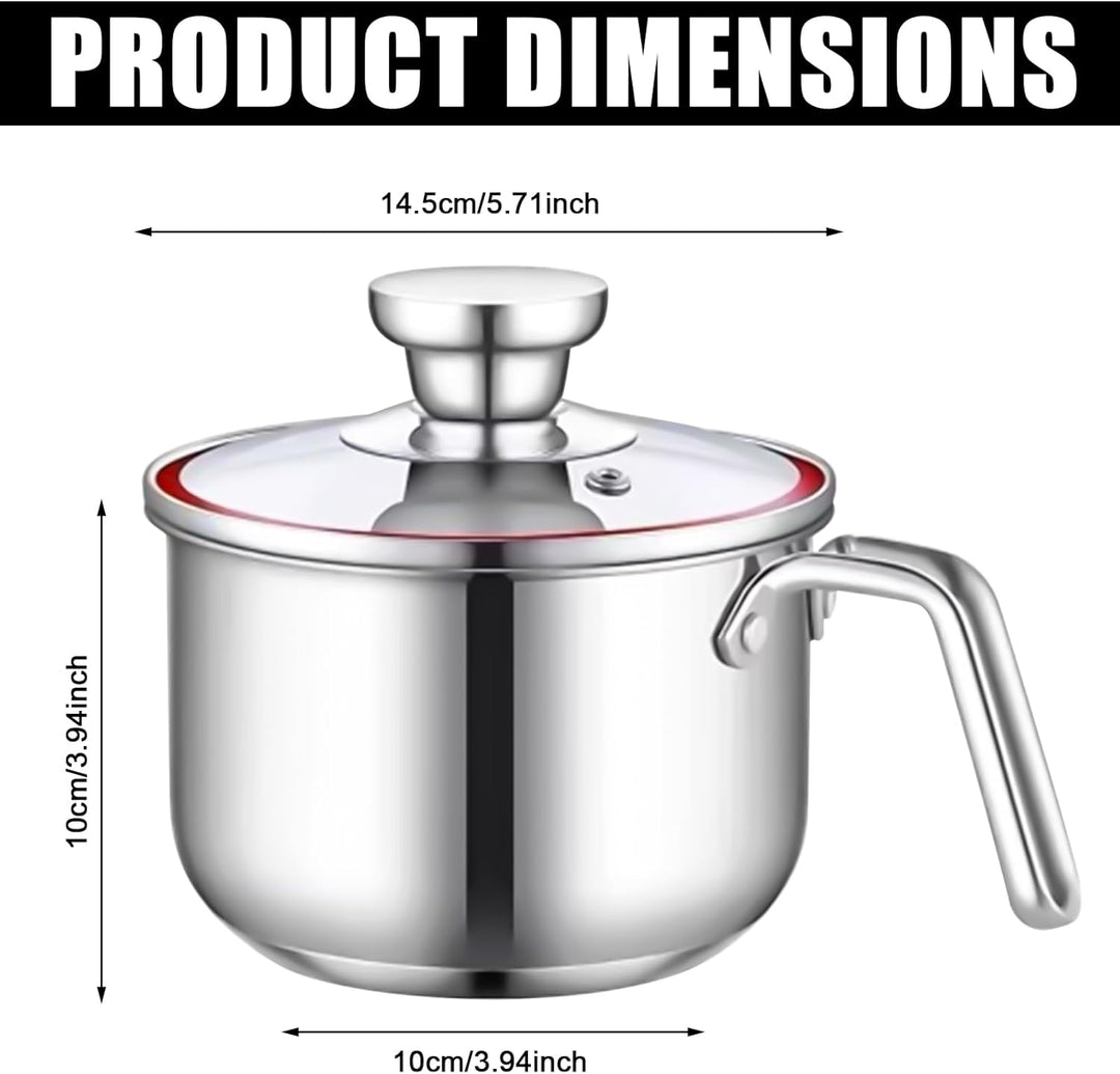 Induktions Milchtopf Edelstahl: Mini Milchtopf 14cm, Baby Nahrung Zubereitung für Milch & Brei (304